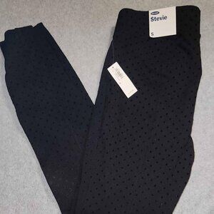 Old Navy NWT Stevie Black Polka Dot Leggings Small